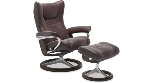 Stressless® Wing Large Leather Recliner - Signature Base  
